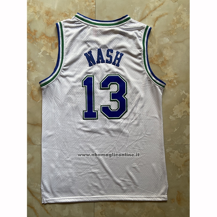 Maglia Dallas Mavericks Steve Nash No 13 Mitchell & Ness 1998-99 Bianco